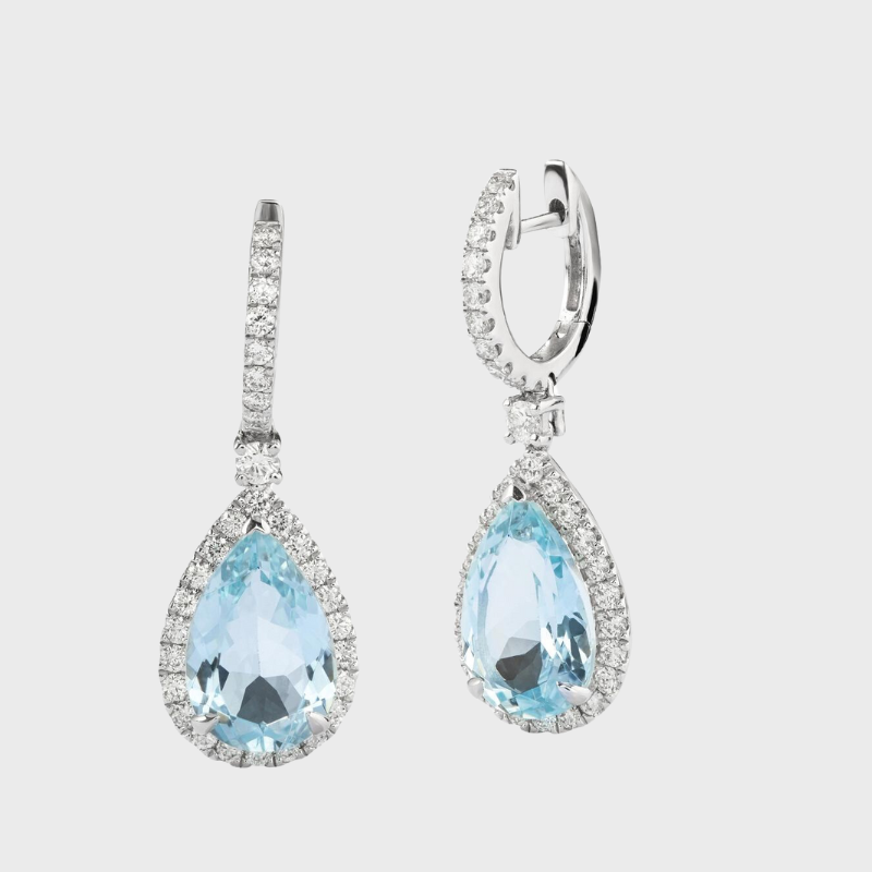 Metal Earring with Topaz