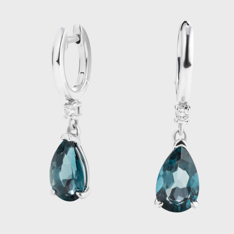 Metal Earring with Topaz