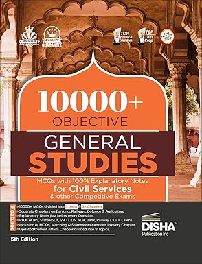 Disha 10000+ Objective General Studies MCQs with 100% Explanatory Notes for Civil Services & other Competitive Exams
