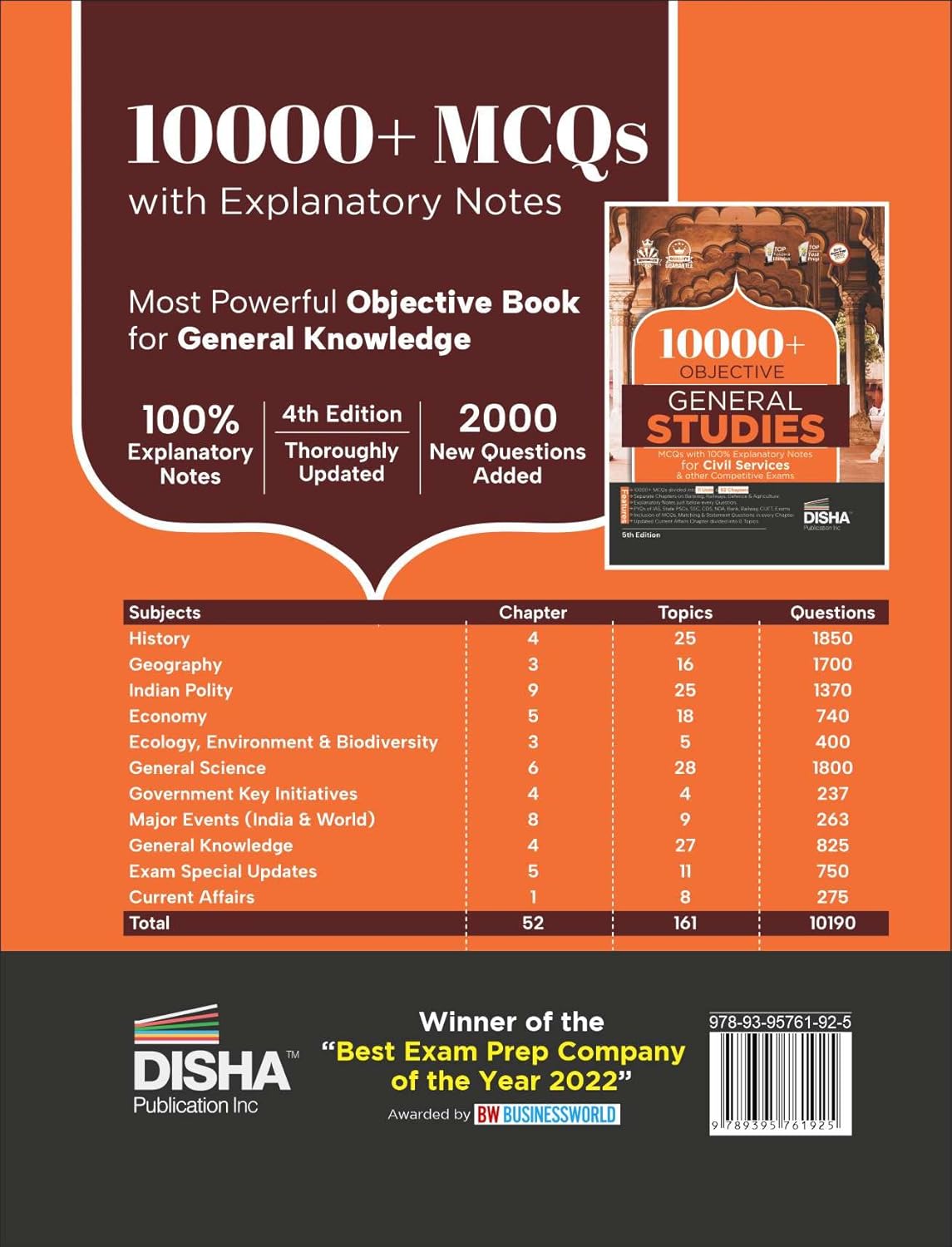 Disha 10000+ Objective General Studies MCQs with 100% Explanatory Notes for Civil Services & other Competitive Exams