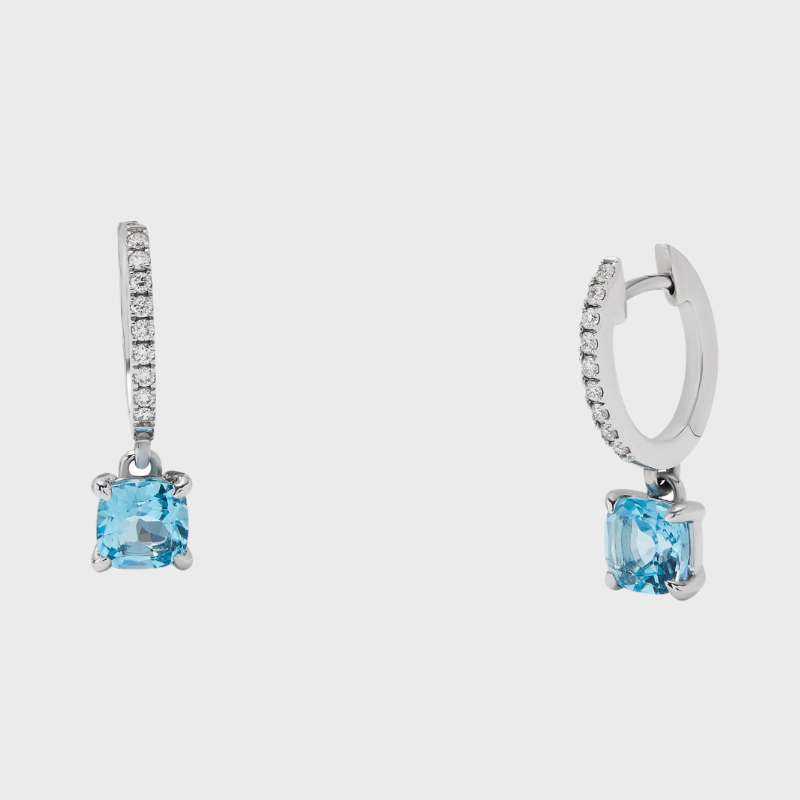 Metal Earring with Topaz